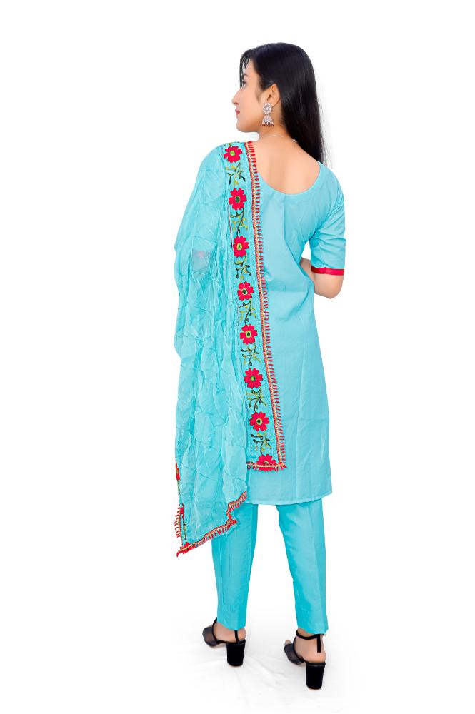 Heavy Cotton Fabric Embroidery Unstitched Suit