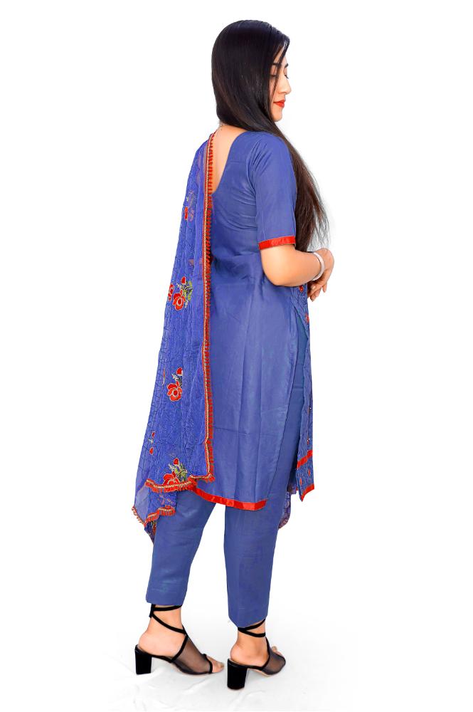 REET MAHAL UNSTITCHED COTTON SALWAR SUIT MATERIAL WITH DUPATTA