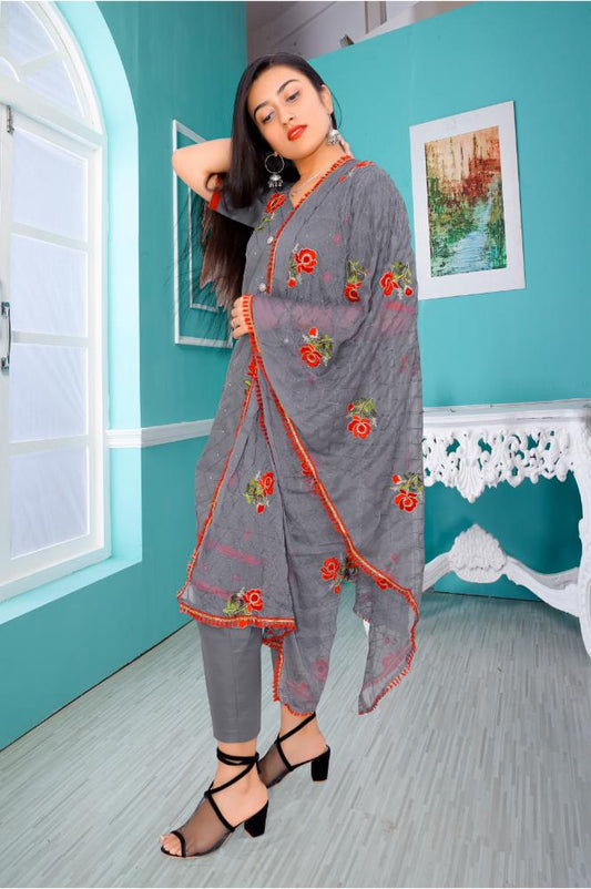 REET MAHAL UNSTITCHED COTTON SALWAR SUIT MATERIAL WITH DUPATTA