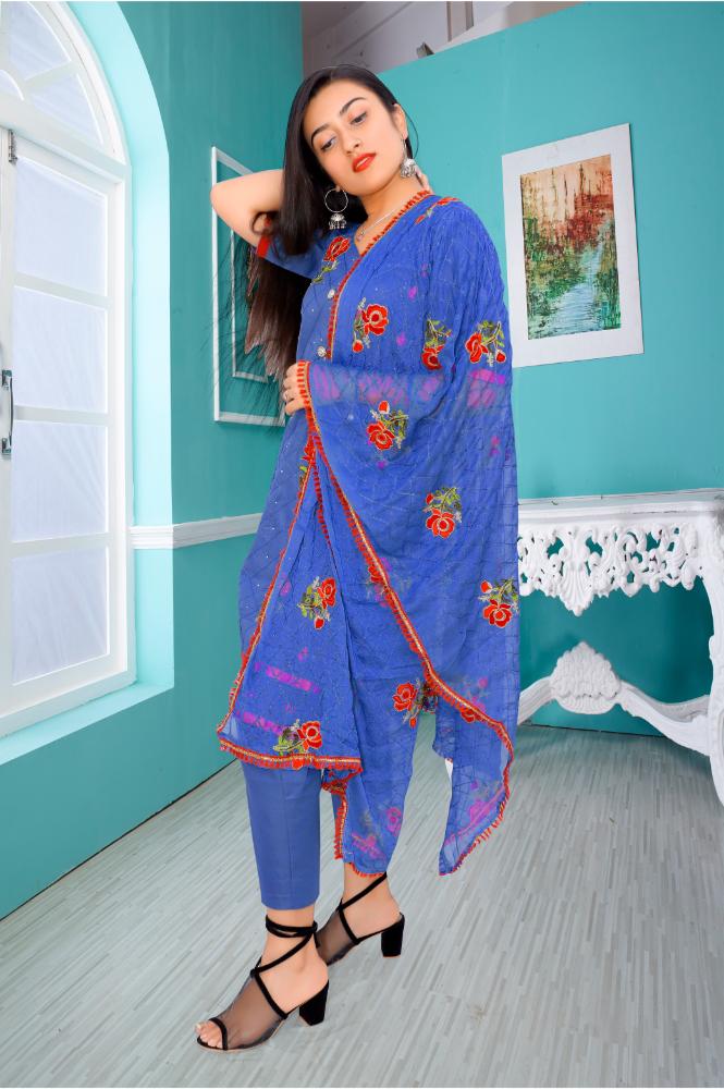 REET MAHAL UNSTITCHED COTTON SALWAR SUIT MATERIAL WITH DUPATTA