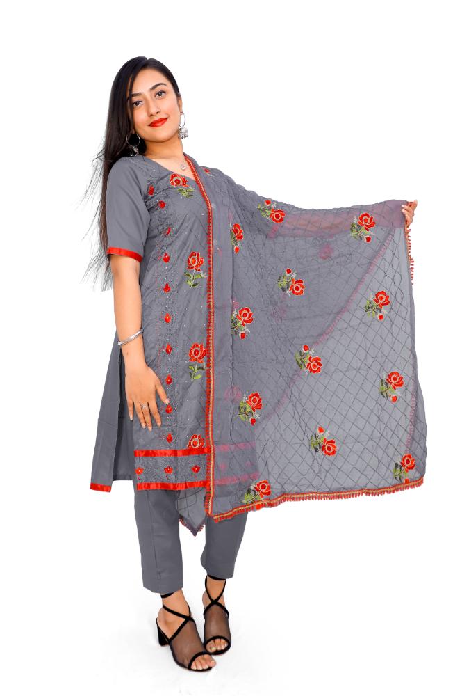 REET MAHAL UNSTITCHED COTTON SALWAR SUIT MATERIAL WITH DUPATTA