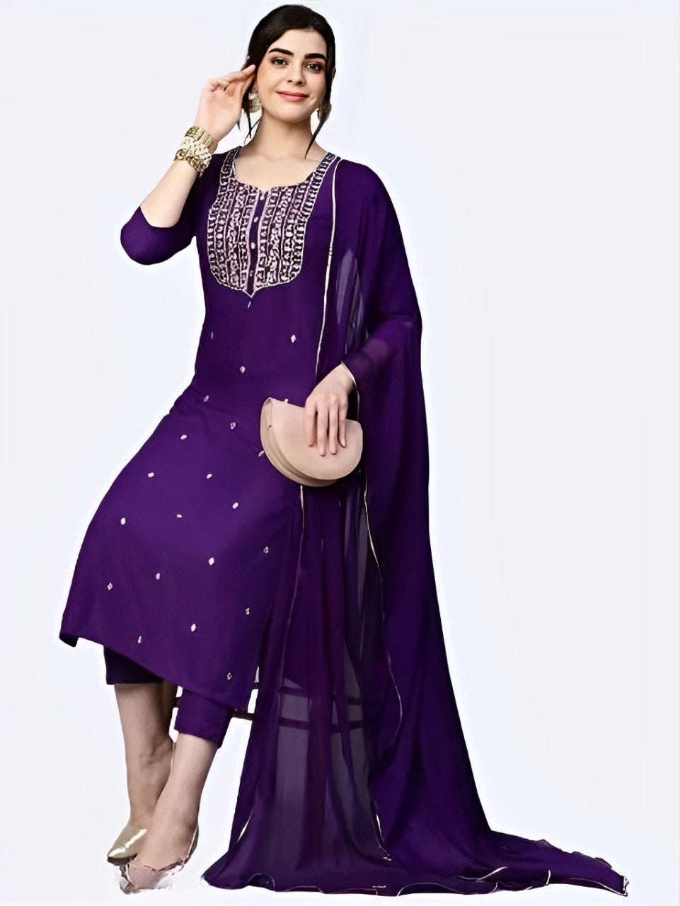 REET MAHAL DESIGNER STRAIGHT KURTA SET WITH NET DUPATTA