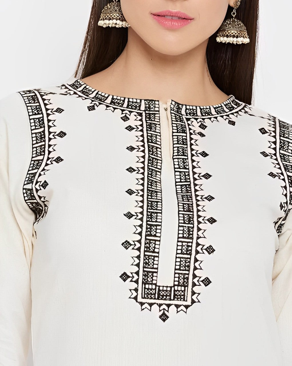 REET MAHAL BLACK & WHITE DESIGNER FESTIVE KURTA WITH PANT