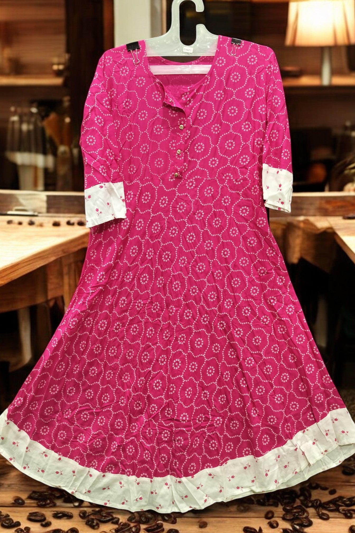 Reet Mahal Pink New Printed Frock