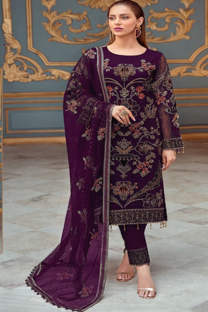 Georgette With Embroiered Pakistani Unstitched Salwar Suit