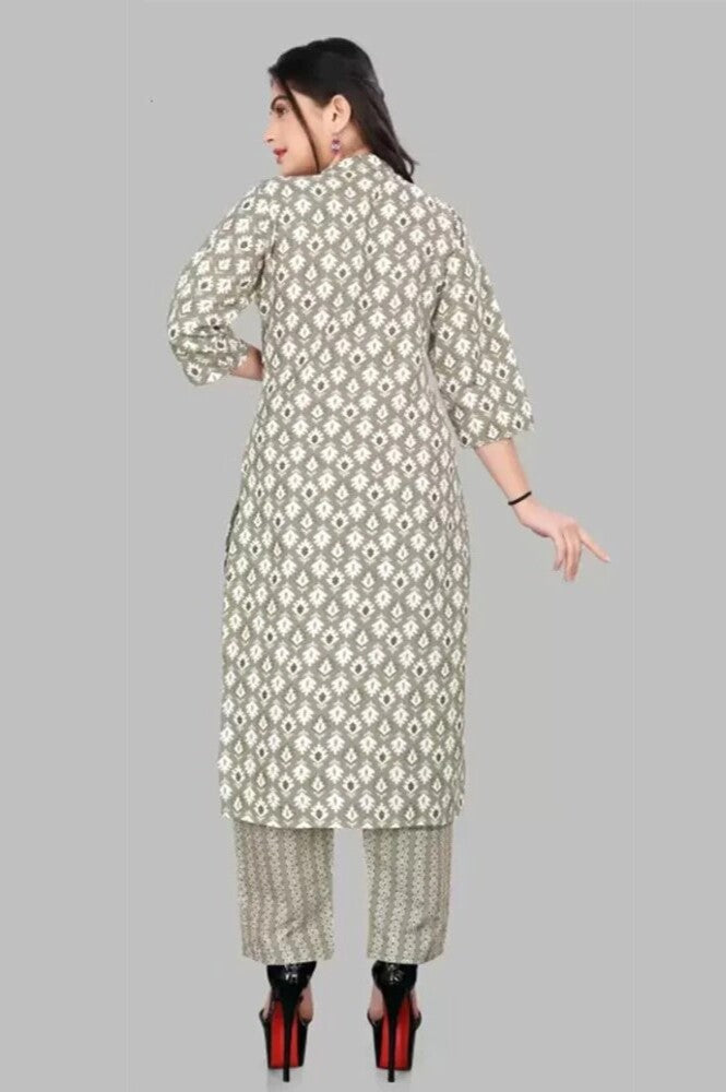 Women Printed Cotton Blend Kurta Palazzo Set