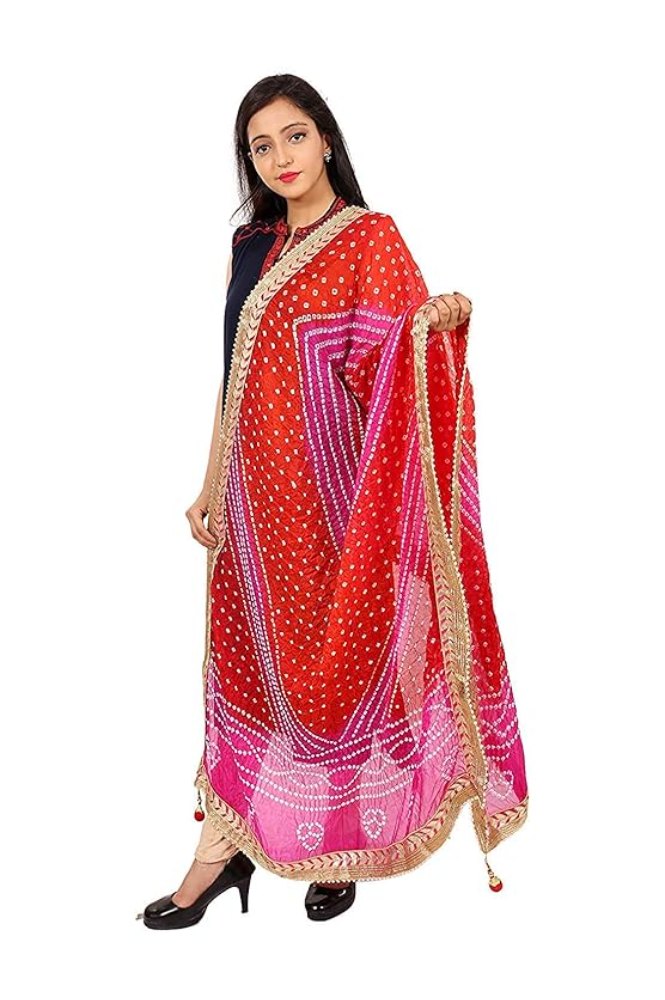 REET MAHAL ART SILK WOMEN BANDHANI DUPATTA