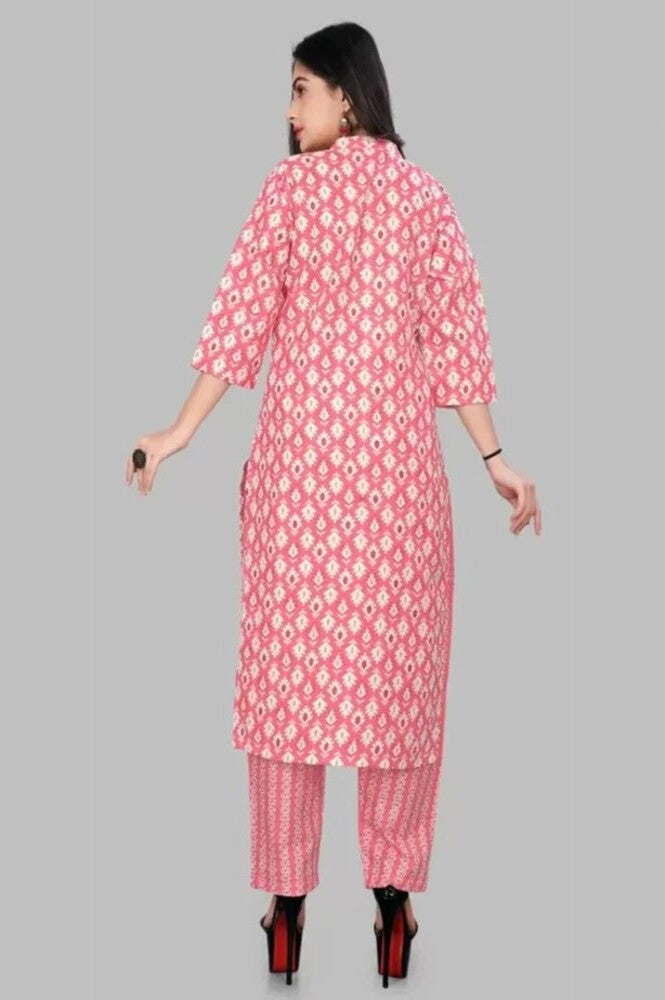 Women Printed Cotton Blend Kurta Palazzo Set