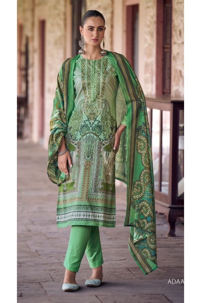 REET MAHAL PRINTED COTTON EMBROIDERED SUIT SET MATERIAL WITH PRINTED DUPATTA