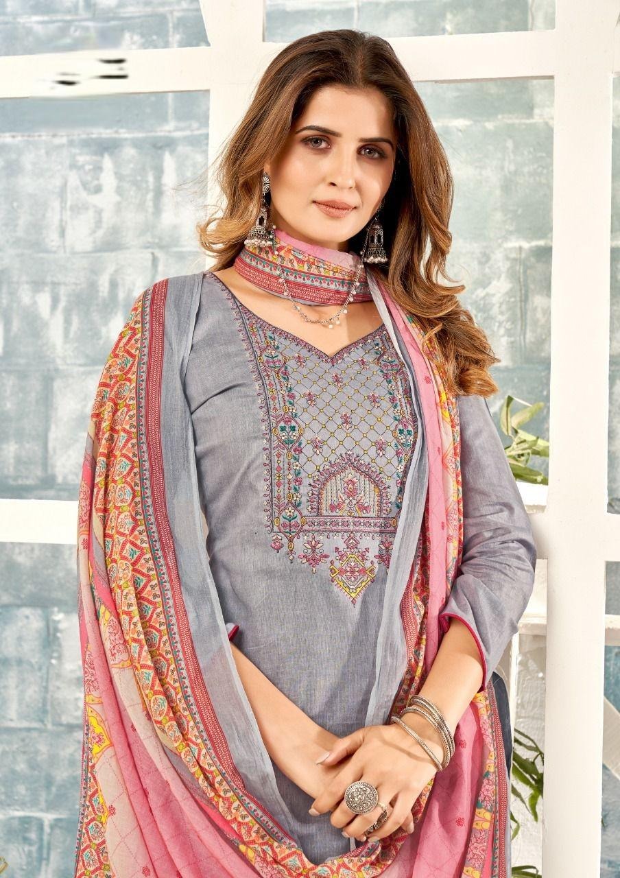 REET MAHAL ETHNIC SUIT SALWAR MATERIAL WITH ELEGANT EMBROIDERED DUPATTA