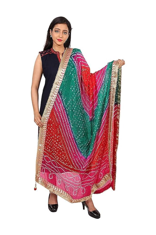 REET MAHAL ART SILK WOMEN BANDHANI DUPATTA