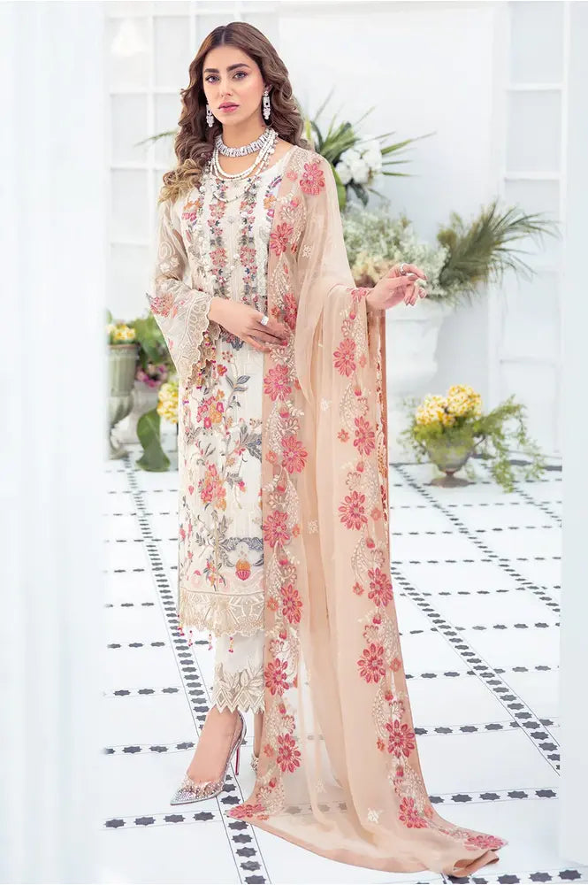 REET MAHAL ELEGANT DESIGNER PAKISTANI SUIT SALWAR MATERIAL WITH DUPATTA