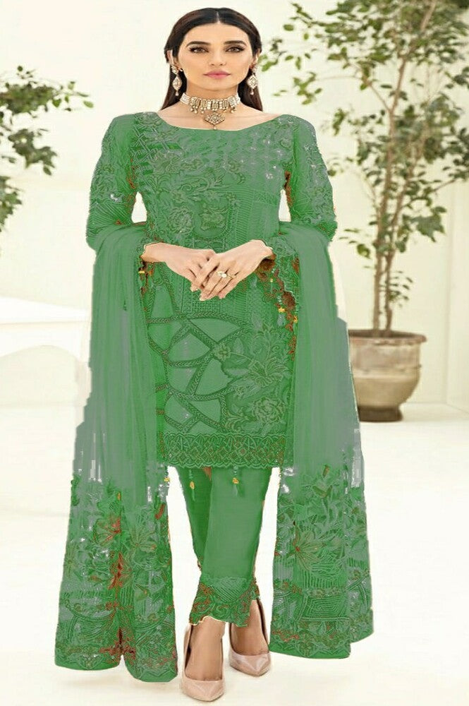 REET MAHAL GEORGETTE EMBROIDERY SALWAR SUIT MATERIAL FOR WOMEN