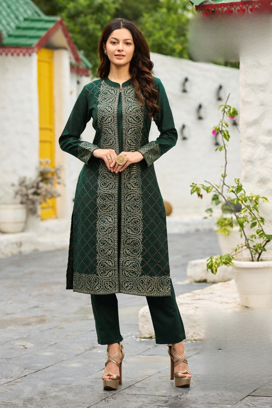 Reet Mahal Designer Woollen Semi-Stitched Salwar Suit Material