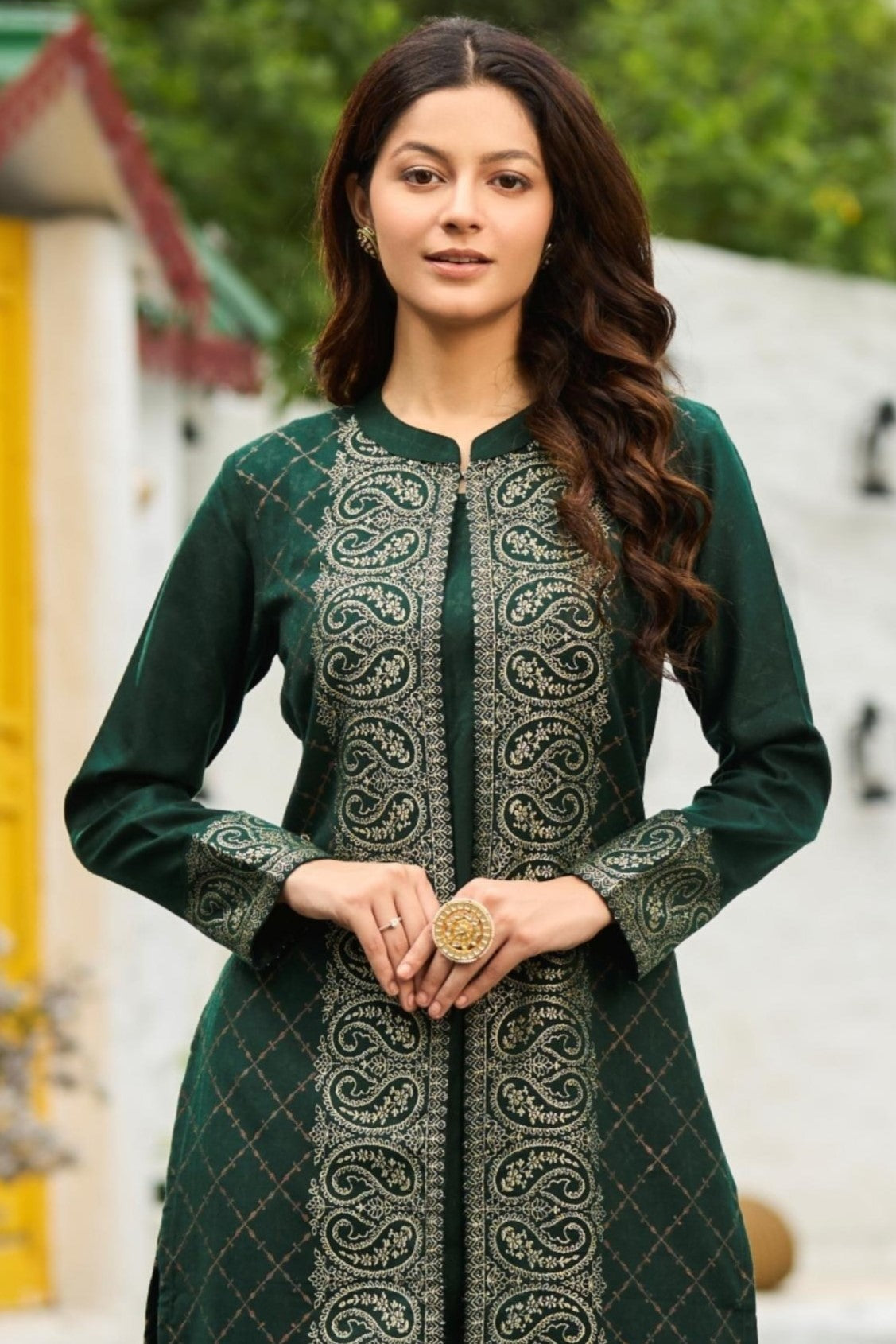 Reet Mahal Designer Woollen Semi-Stitched Salwar Suit Material