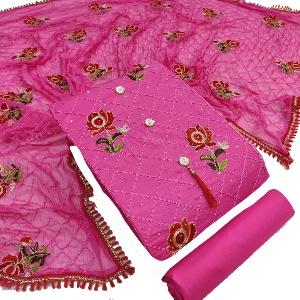 REET MAHAL UNSTITCHED COTTON SALWAR SUIT MATERIAL WITH DUPATTA