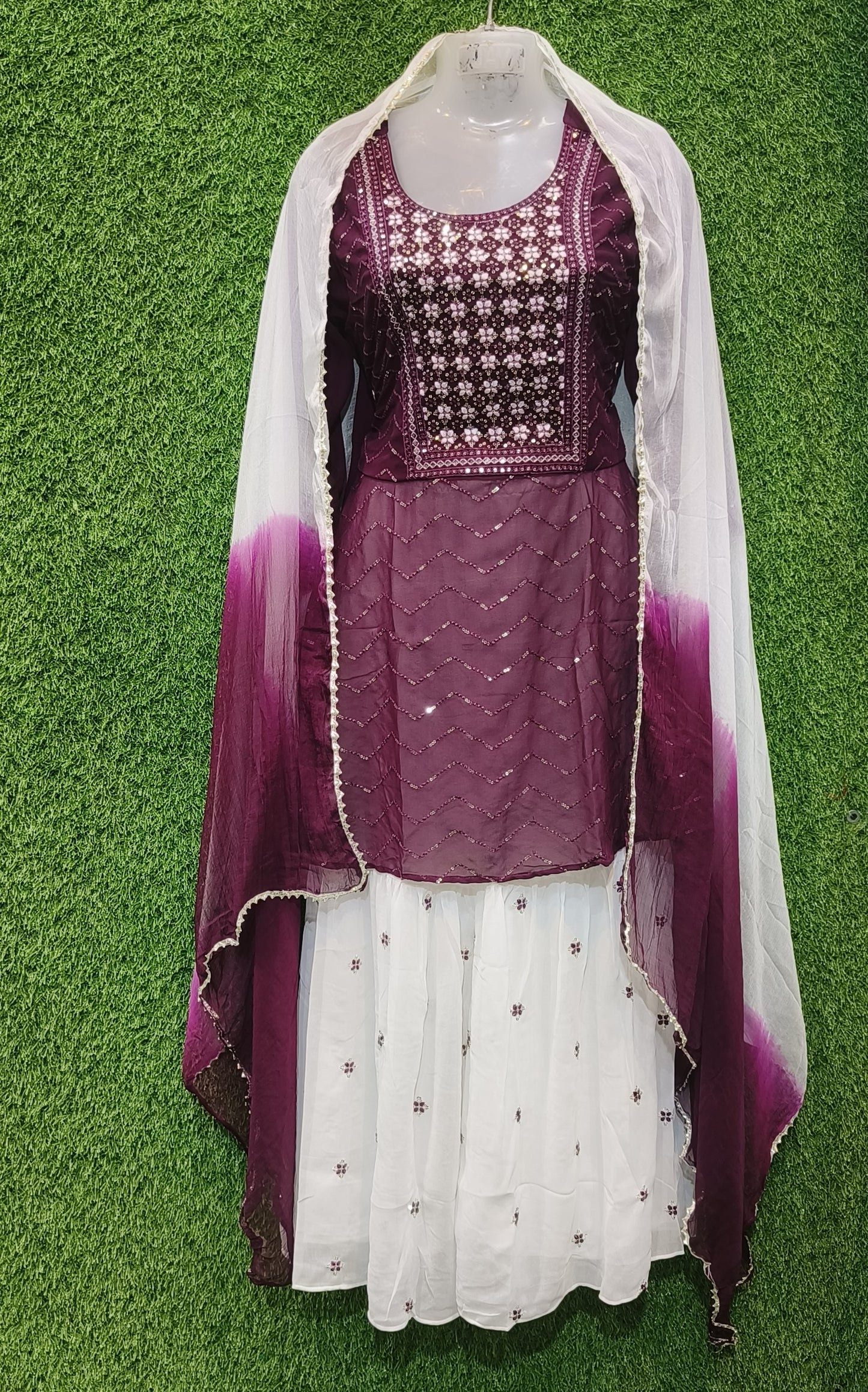 Reet Mahal Designer Kurta, Sharara Set with Dupatta