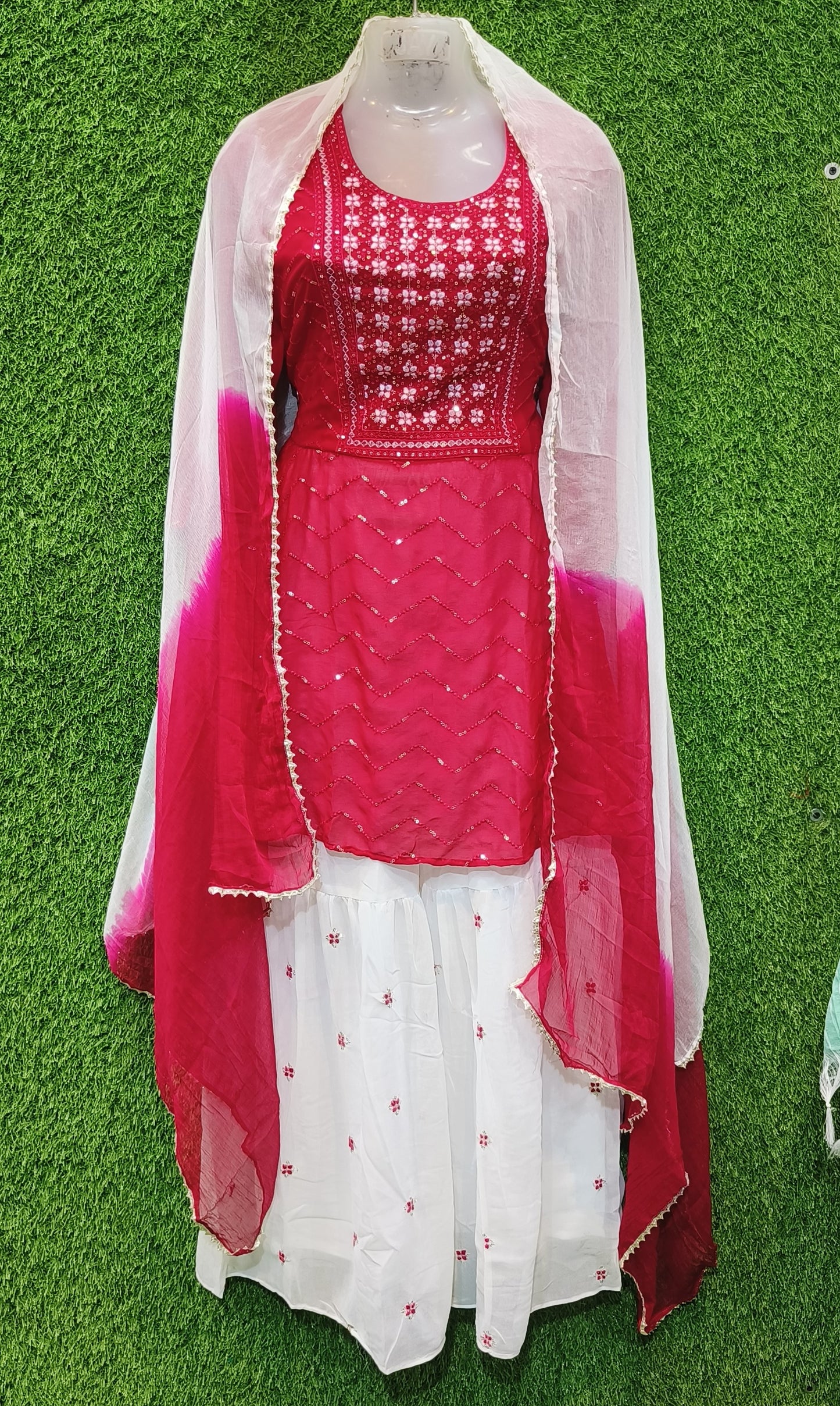 Reet Mahal Designer Kurta, Sharara Set with Dupatta