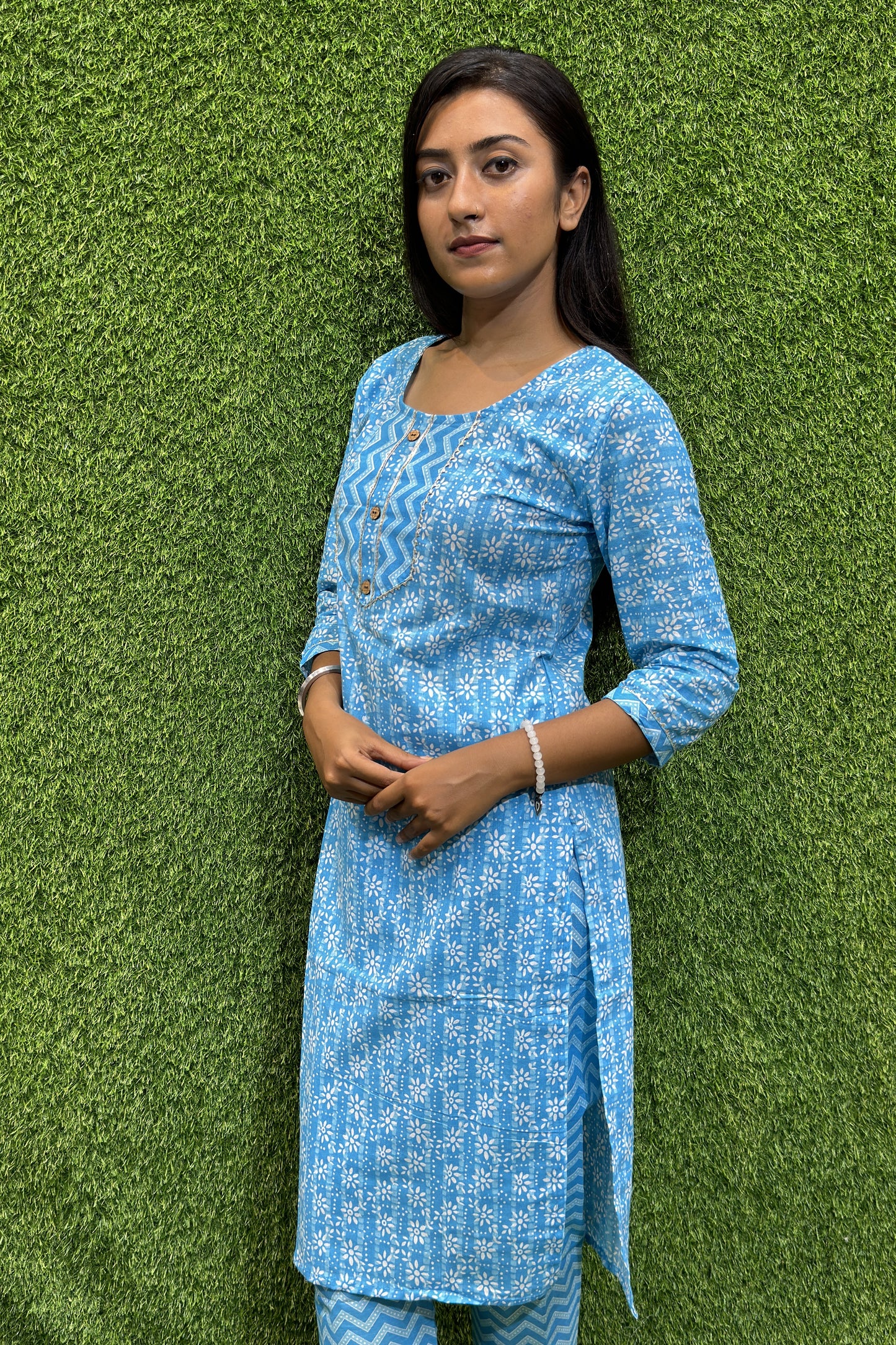 Reet Mahal Printed Blue Kurta & Pant Set