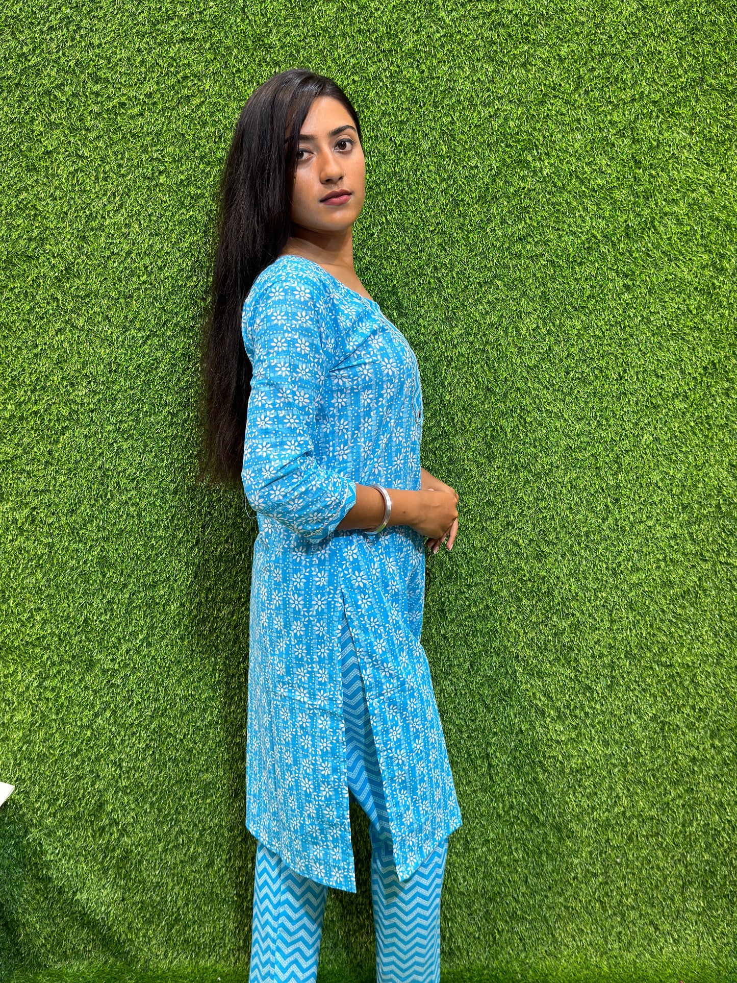 Reet Mahal Printed Blue Kurta & Pant Set