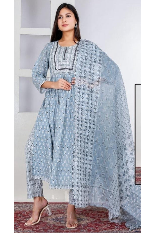 Printed Straight Salwar Kameez for Girls