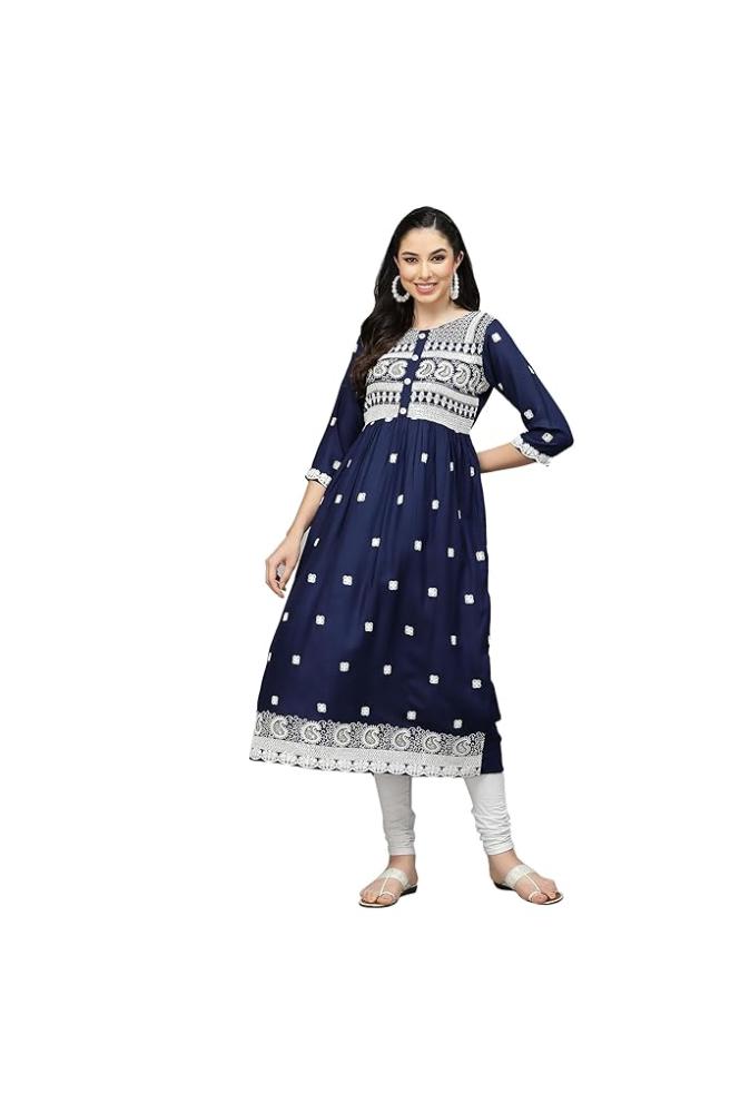 REET MAHAL DESIGNER CHIKANKARI KURTA FOR WOMEN