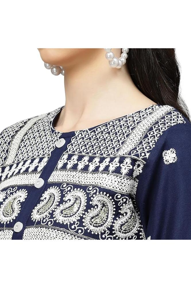 REET MAHAL DESIGNER CHIKANKARI KURTA FOR WOMEN