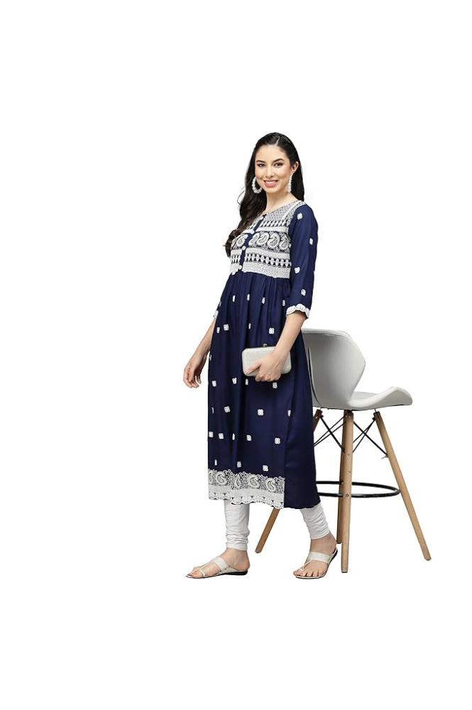 REET MAHAL DESIGNER CHIKANKARI KURTA FOR WOMEN