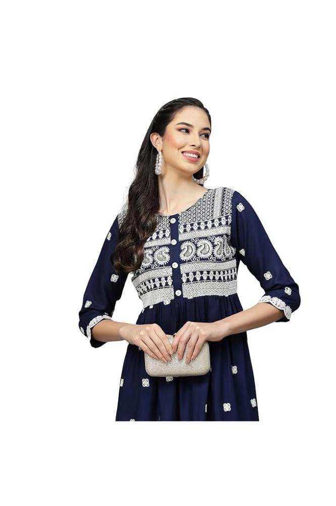 REET MAHAL DESIGNER CHIKANKARI KURTA FOR WOMEN