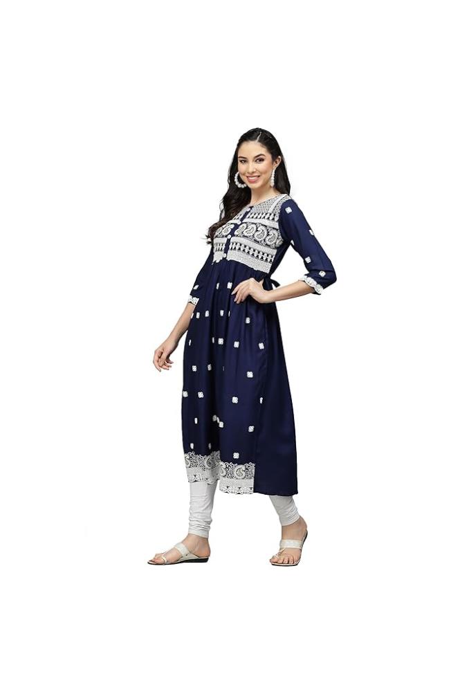 REET MAHAL DESIGNER CHIKANKARI KURTA FOR WOMEN