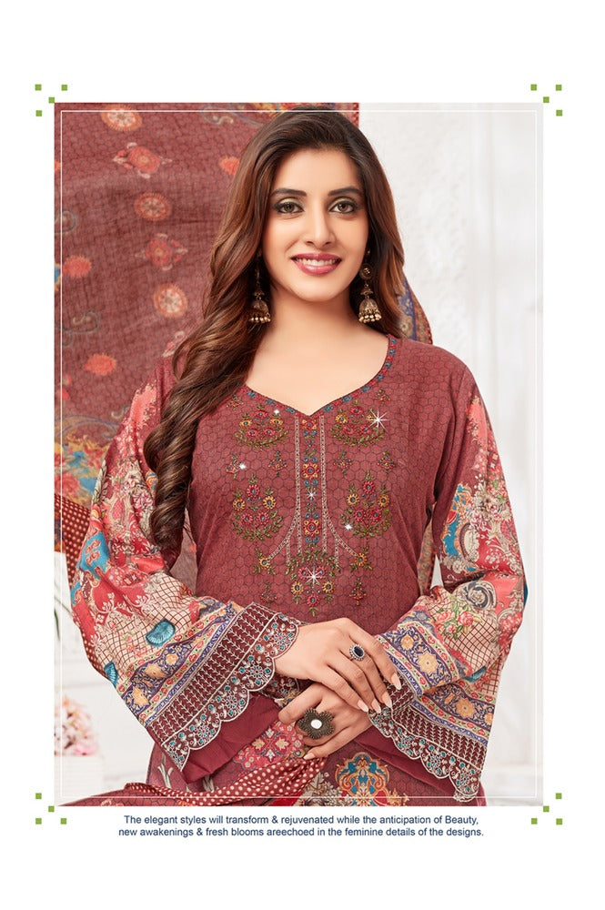 REET MAHAL UNSTITCHED PURE COTTON SALWAR SUIT MATERIAL FOR WOMEN