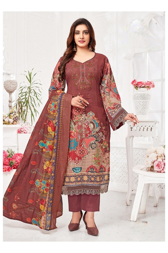 REET MAHAL UNSTITCHED PURE COTTON SALWAR SUIT MATERIAL FOR WOMEN