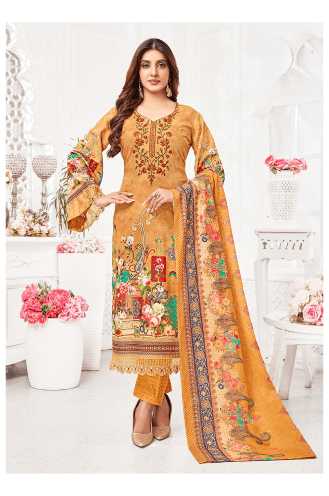 REET MAHAL UNSTITCHED PURE COTTON SALWAR SUIT MATERIAL FOR WOMEN