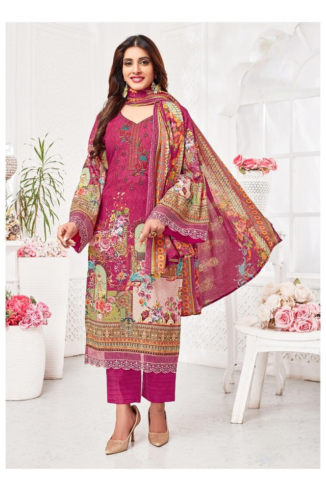 REET MAHAL UNSTITCHED PURE COTTON SALWAR SUIT MATERIAL FOR WOMEN