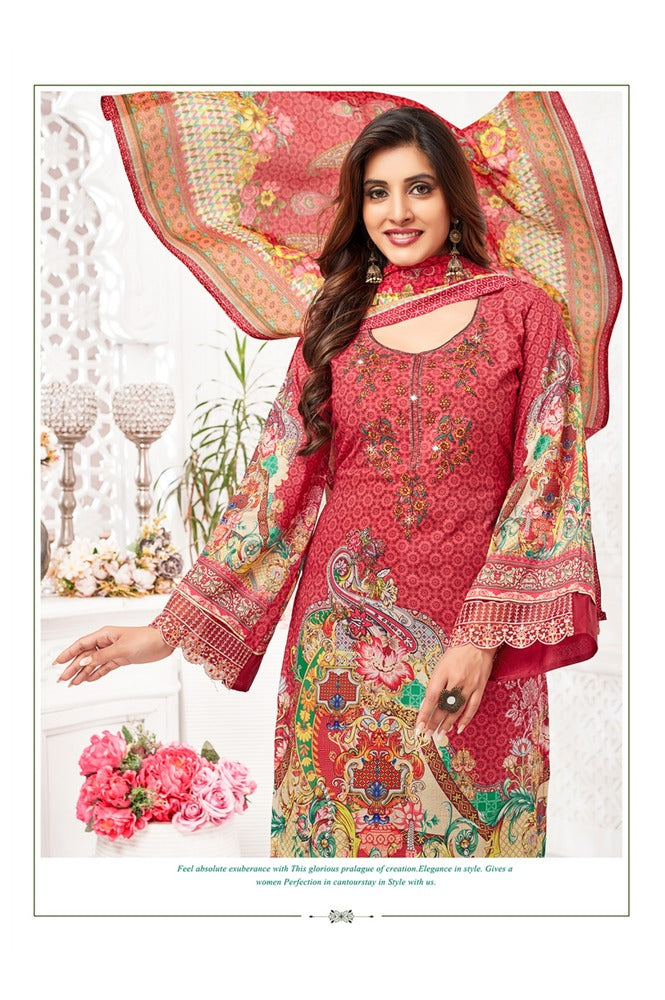 REET MAHAL UNSTITCHED PURE COTTON SALWAR SUIT MATERIAL FOR WOMEN