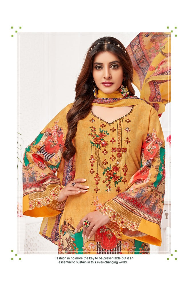 REET MAHAL UNSTITCHED PURE COTTON SALWAR SUIT MATERIAL FOR WOMEN