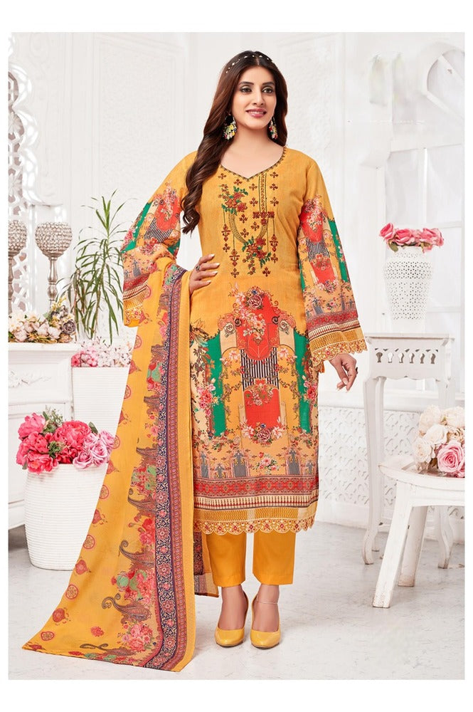 REET MAHAL UNSTITCHED PURE COTTON SALWAR SUIT MATERIAL FOR WOMEN