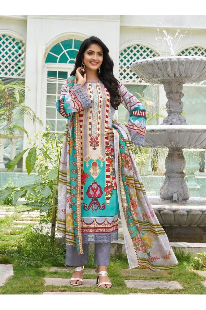 REET MAHAL UNSTITCHED PURE COTTON SALWAR SUIT MATERIAL