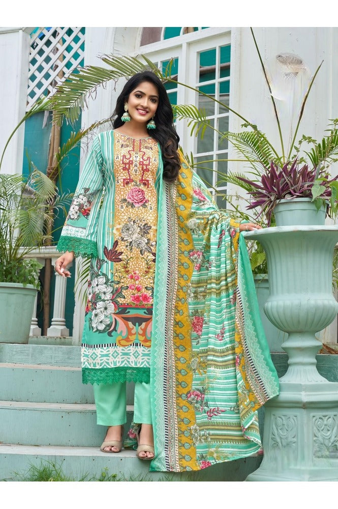 REET MAHAL UNSTITCHED PURE COTTON SALWAR SUIT MATERIAL