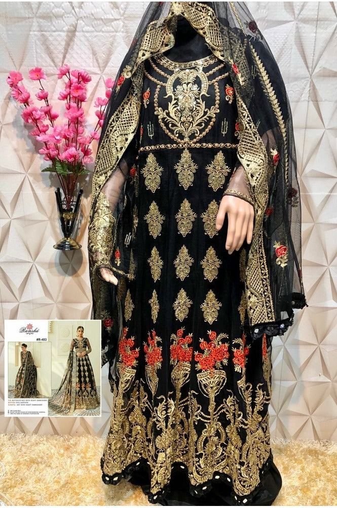 REET MAHAL GEORGETTE SALWAR SUIT MATERIAL WITH DESIGNER NET DUPATTA