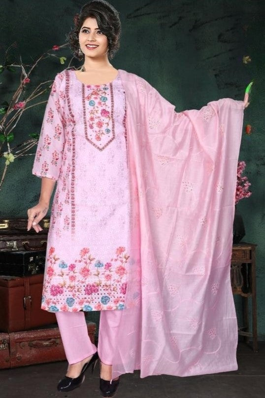 REET MAHAL FLORAL PRINTED KURTA SET WITH DUPATTA