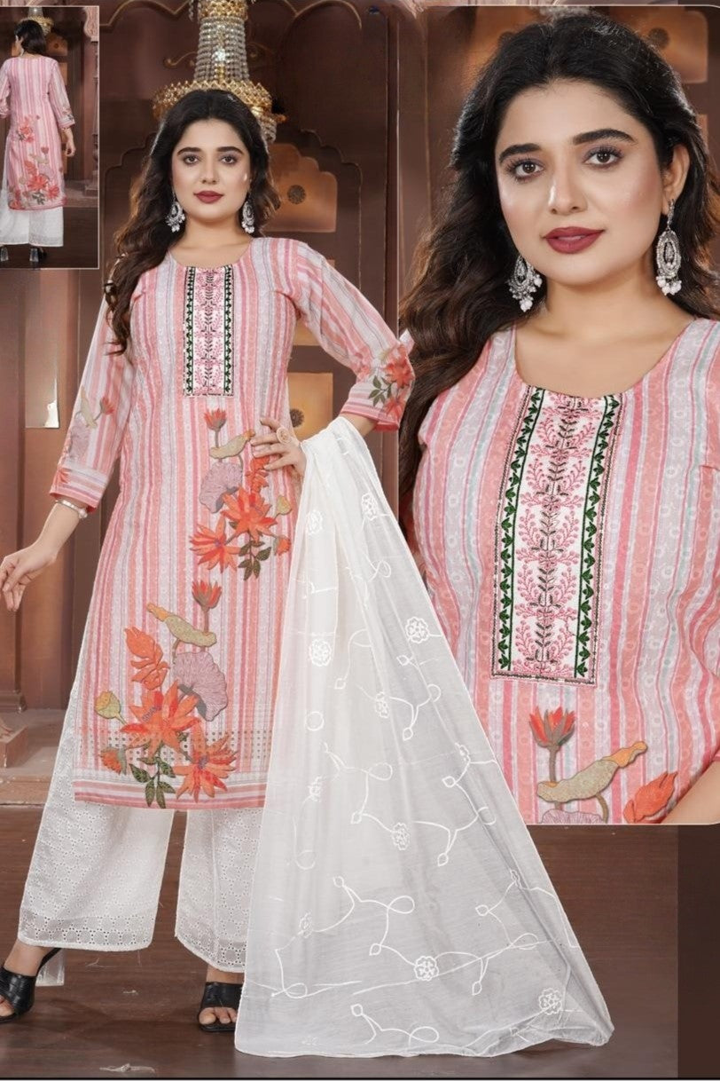 REET MAHAL PRINTED EMBROIDERED KURTA SET WITH PRINTED DUPATTA