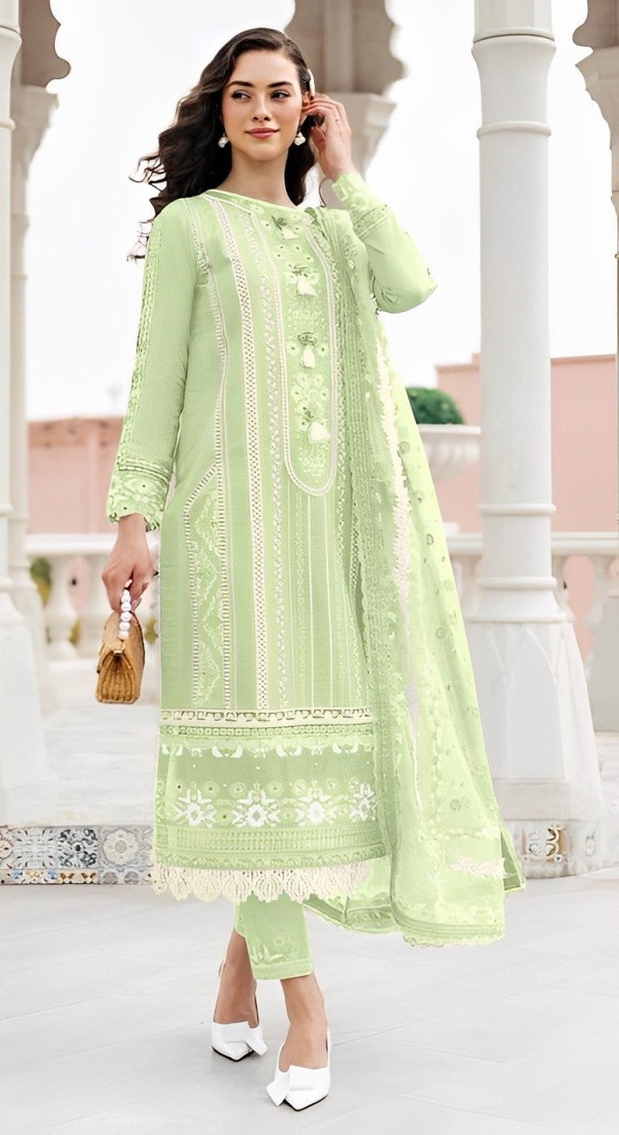 Reet Mahal Designer Cambric Embroidery Kurta Set with Embroidery Dupatta