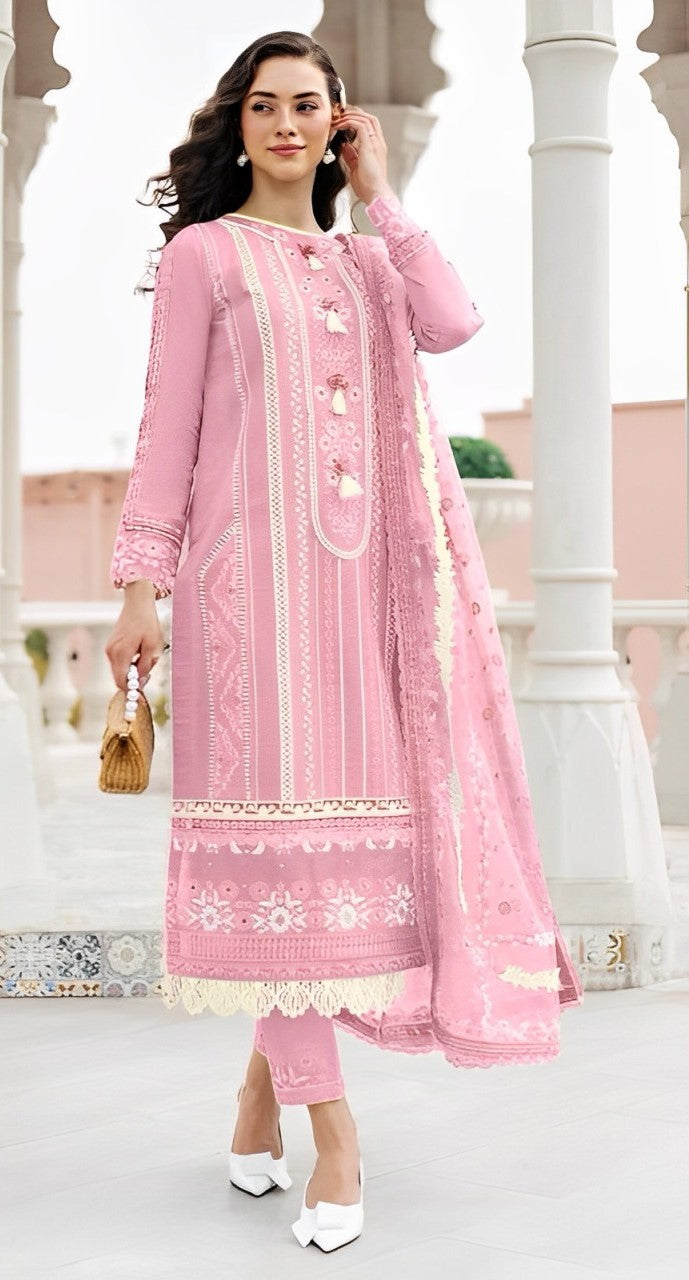 Reet Mahal Designer Cambric Embroidery Kurta Set with Embroidery Dupatta