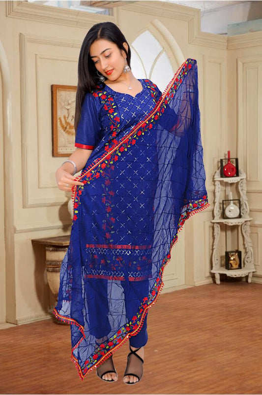 Designer Unstitched Cotton Suit