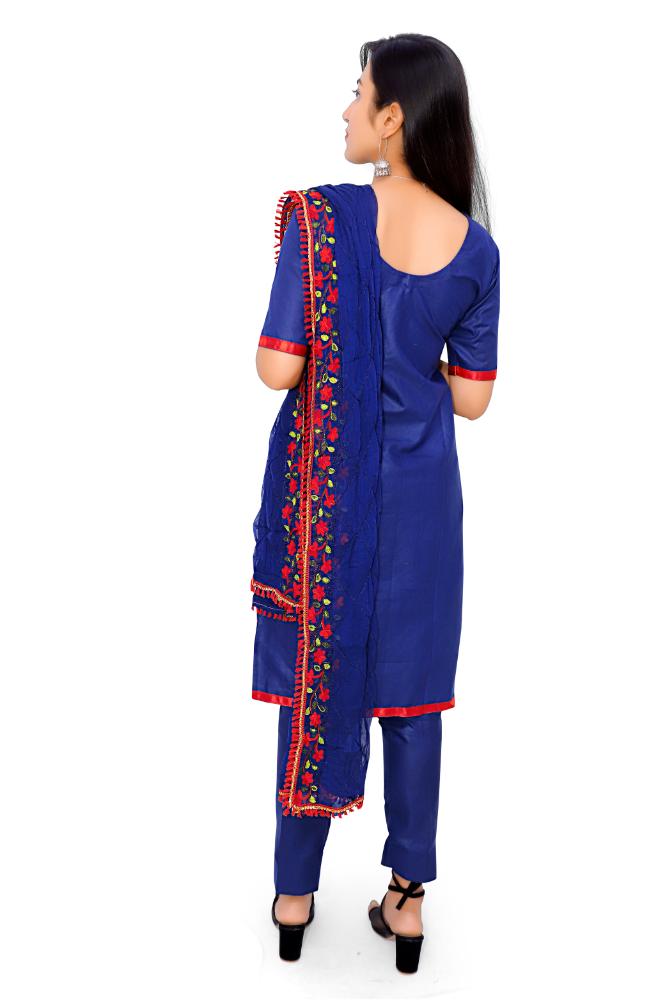 Designer Unstitched Cotton Suit