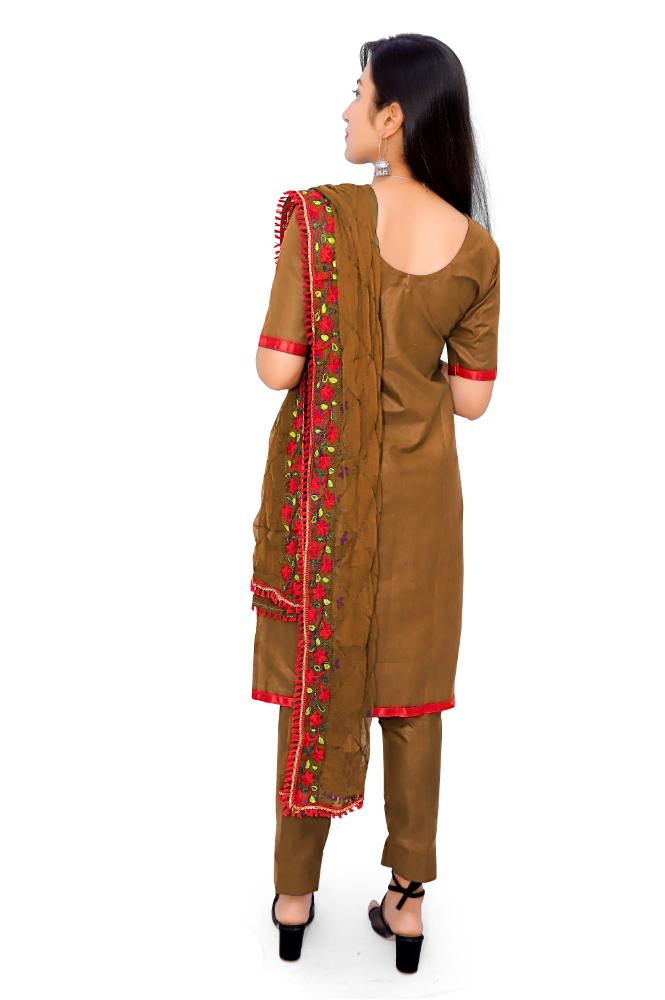 Designer Unstitched Cotton Suit