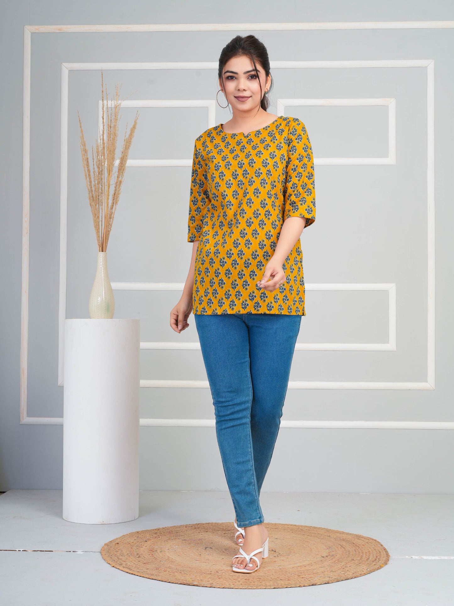 REET MAHAL COTTON PRINTED SHORT KURTI FOR DAILY WEAR