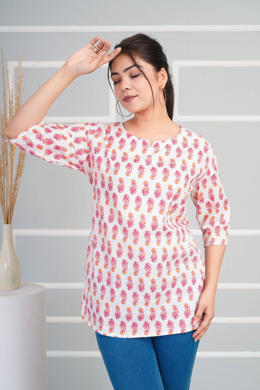 REET MAHAL SOLID PURE COTTON SHORT KURTI FOR DAILY WEAR