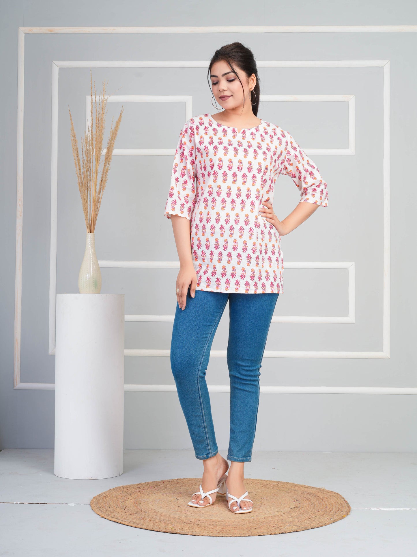 REET MAHAL SOLID PURE COTTON SHORT KURTI FOR DAILY WEAR